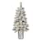 3.5ft. Pre-Lit Potted Flocked Pine Artificial Christmas Tree, White LED Lights